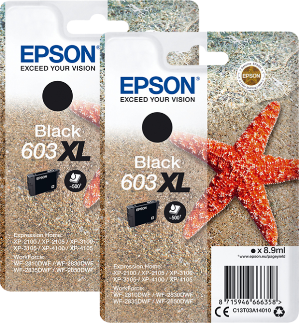 Aanbieding Epson 603XL Cartridges Zwart Duo Pack - ean 9506457124166 - PConlinekopen.nl