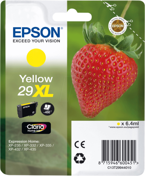 Aanbieding Epson 29XL Cartridge Geel - ean 8715946600451