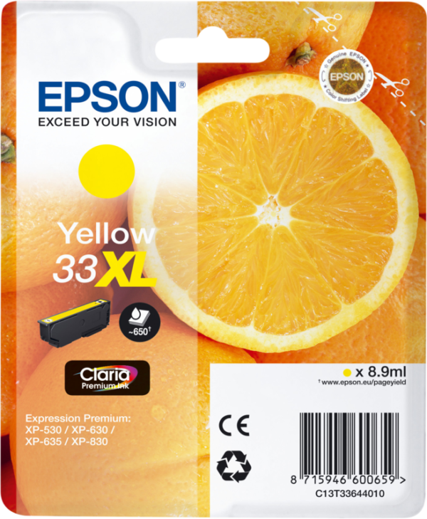 Aanbieding Epson 33XL Cartridge Geel - ean 8715946600659