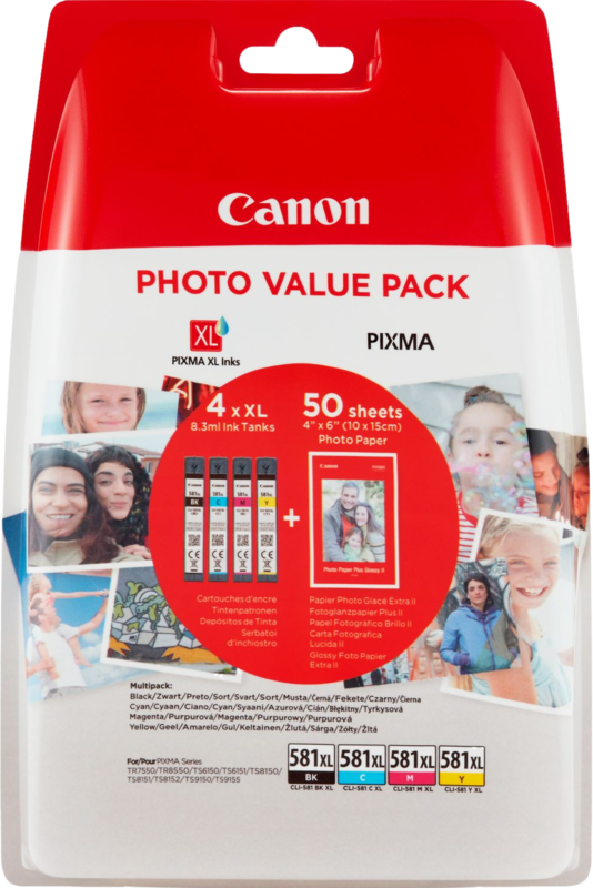 Aanbieding Canon CLI-581XL Value Pack - ean 8714574652054 - PConlinekopen.nl