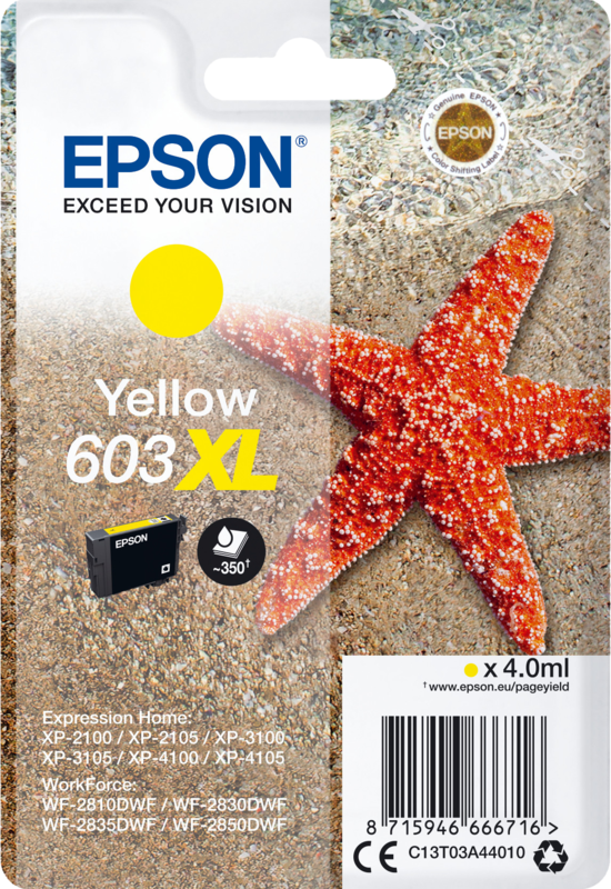 Aanbieding Epson 603XL Cartridge Geel - ean 8715946666716 - PConlinekopen.nl