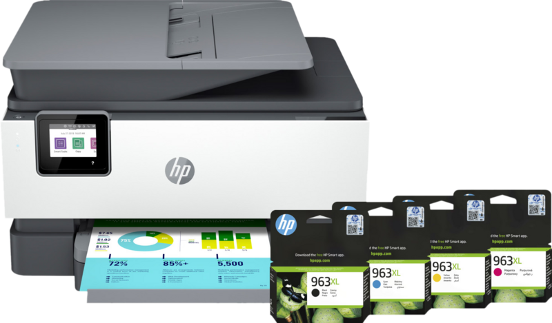 Aanbieding HP OfficeJet Pro 9019e + 1 set extra inkt - ean 6095605048094 - PConlinekopen.nl